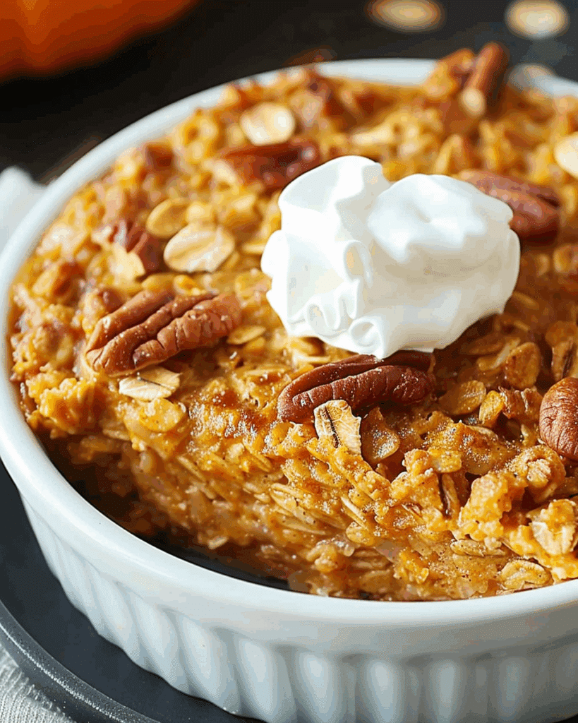 Healthy Pumpkin Spice Baked Oatmeal