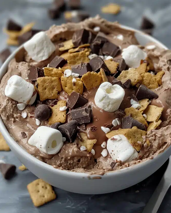 Healthy S’mores Chocolate Greek Yogurt Bowl