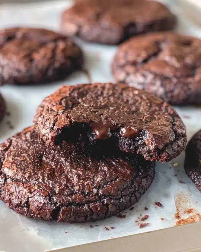 Chewy Double Chocolate Brownie Cookies
