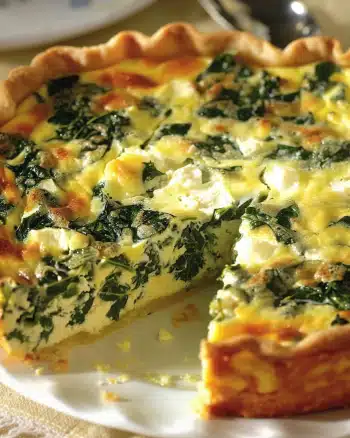 Cottage Cheese & Spinach Crustless Quiche