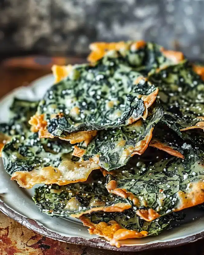 Mediterranean Spinach and Feta Cheese Crisps
