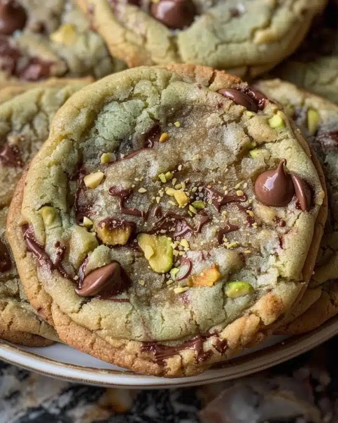 Pistachio Cream Chocolate Chip Cookies