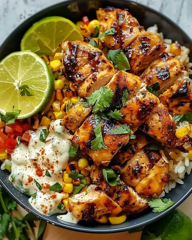 Street Corn Chicken Rice Bowl