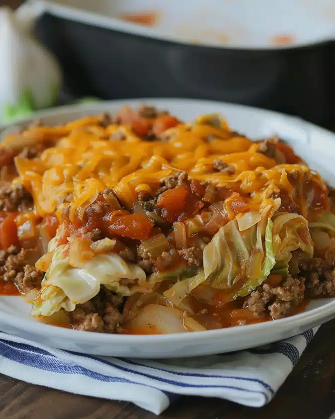 Unstuffed Ground Beef Cabbage Roll Casserole (One-Pan)