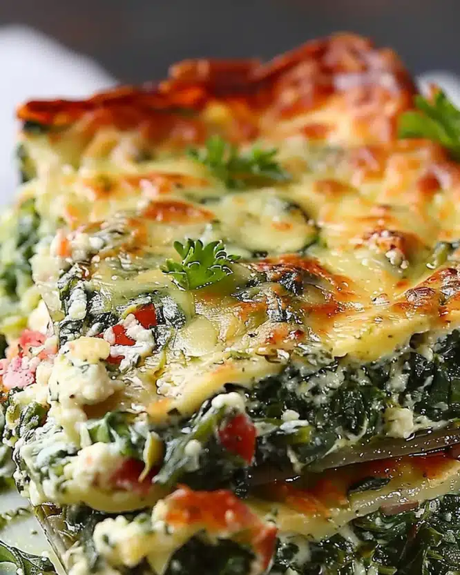High-Protein Skinny Spinach Ricotta Casserole