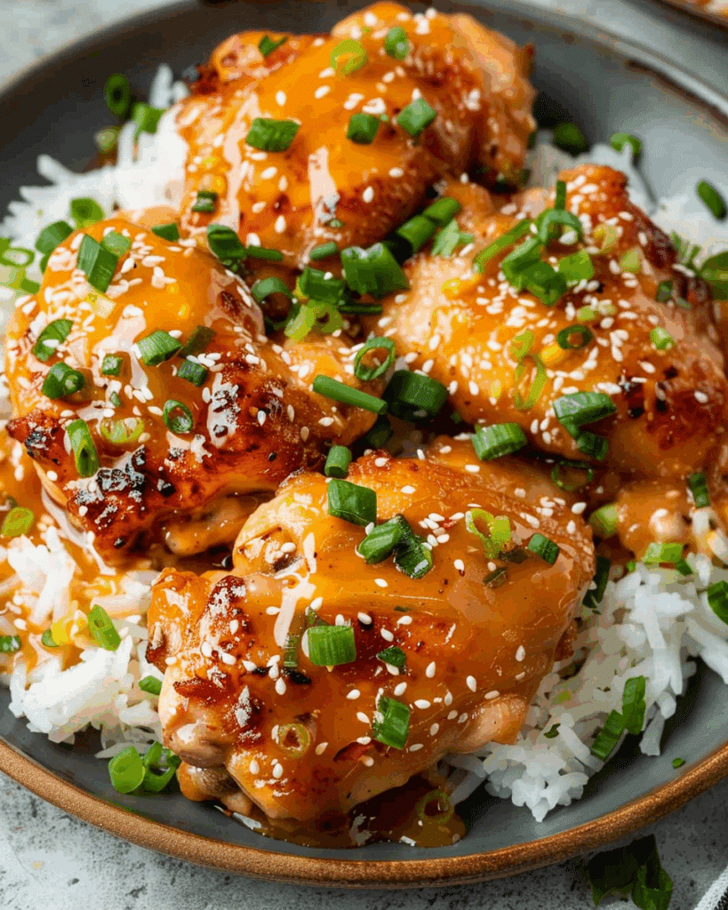 Skillet Bang Bang Chicken Thighs