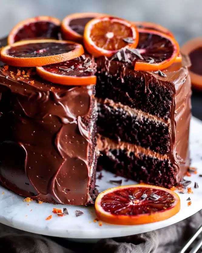 Dark Chocolate Blood Orange Cake