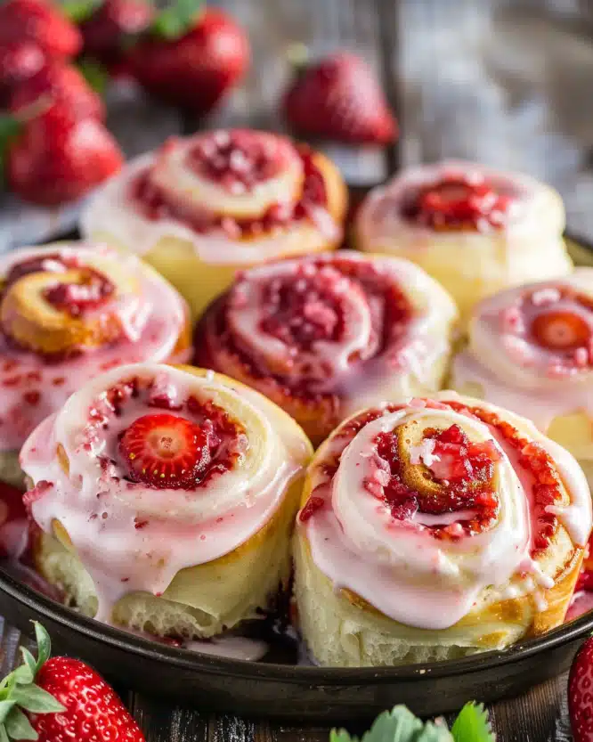 Strawberry Cheesecake Cinnabon Rolls