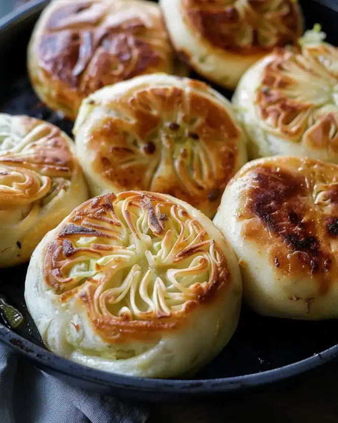 Pan-Fried Cabbage and Noodle Buns