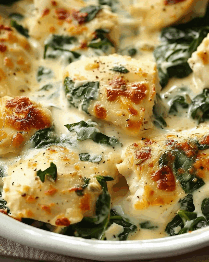 Chicken and Spinach Casserole with Cream Cheese