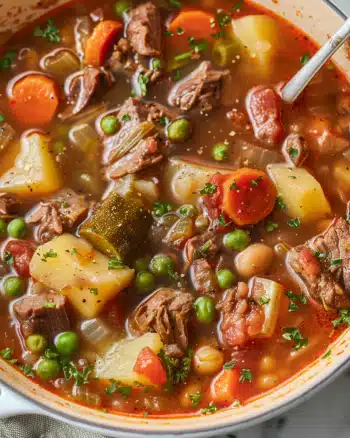 Hearty & Comforting Vegetable Beef Soup – A Cozy Classic
