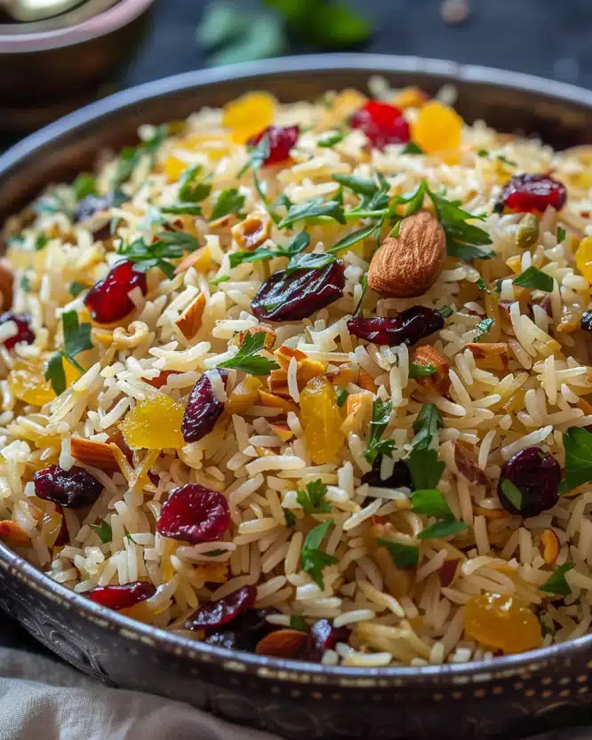 Iranian Rice with Nuts and Dried Fruits (Persian Jeweled Rice)