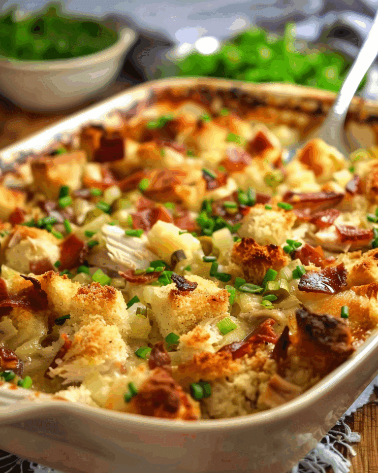 Rotisserie Chicken and Stuffing Casserole