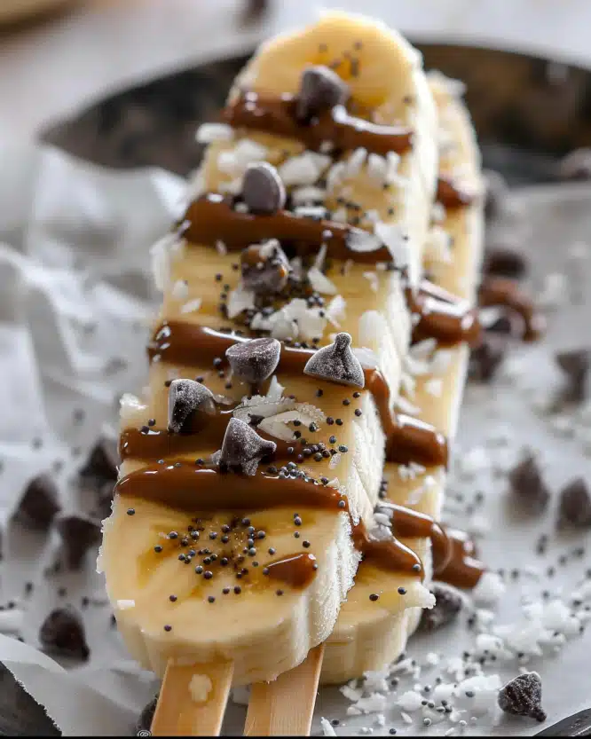 Frozen Banana Snacks with Peanut Butter and Chocolate