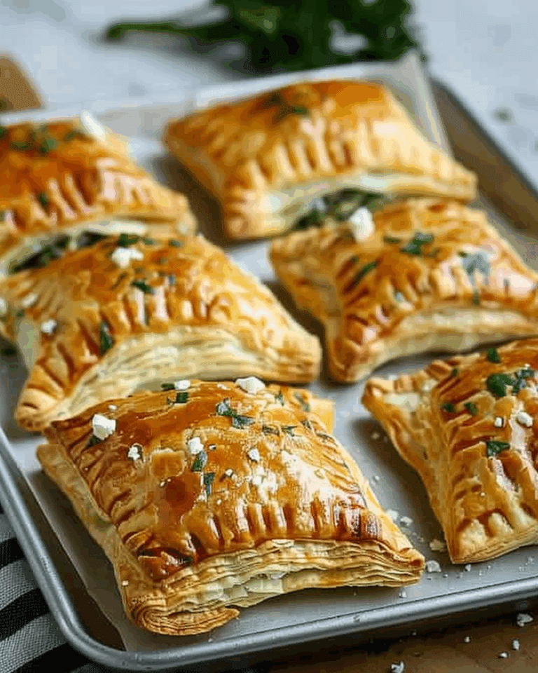 Heavenly Spinach, Parsley, and Feta Cheese Puff Pastry Pockets