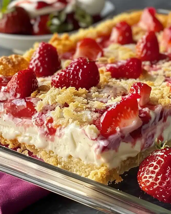 Strawberry Cheesecake Dump Cake