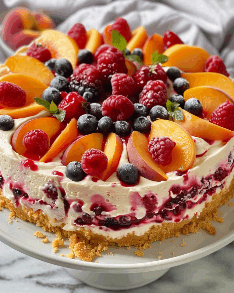 Summer Berry and Peach Cheesecake Recipe