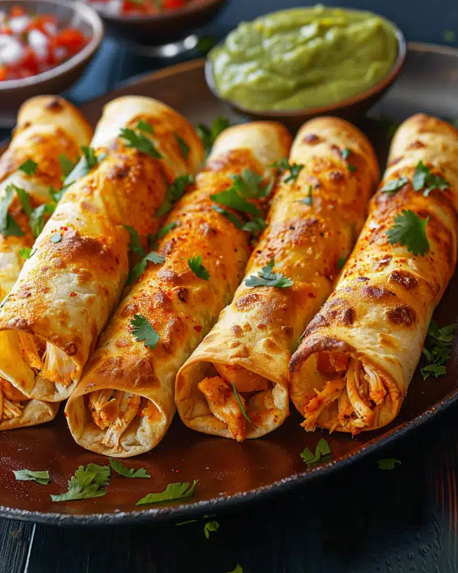 Crunchy Oven-Baked Chicken Taquitos