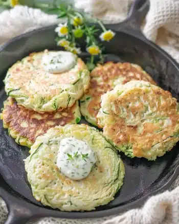Zucchini Fritters with Herbed Yogurt Sauce