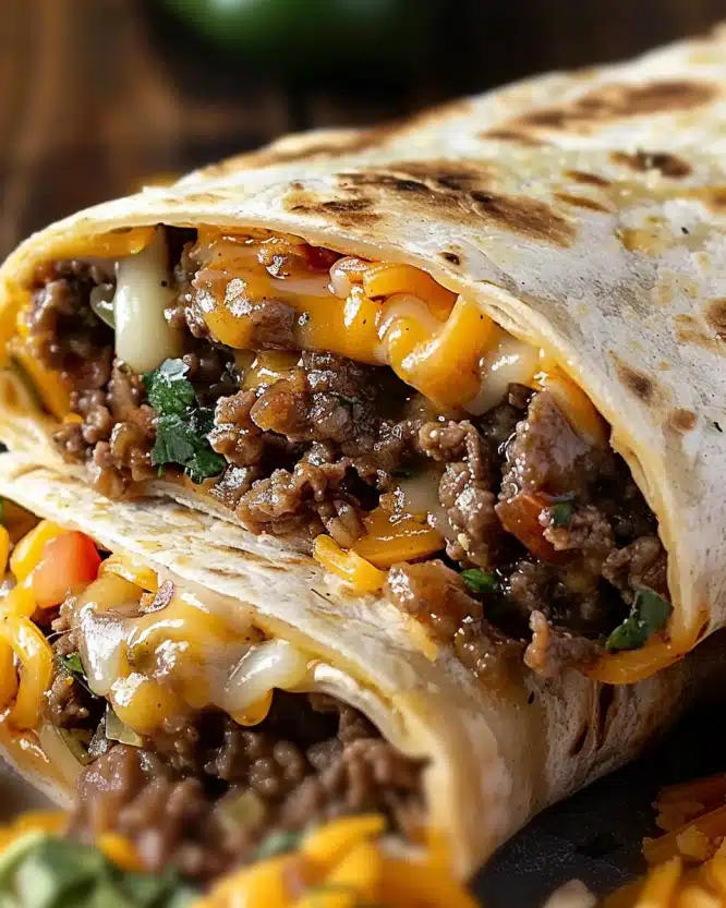 Cheesy Double Beef Burrito