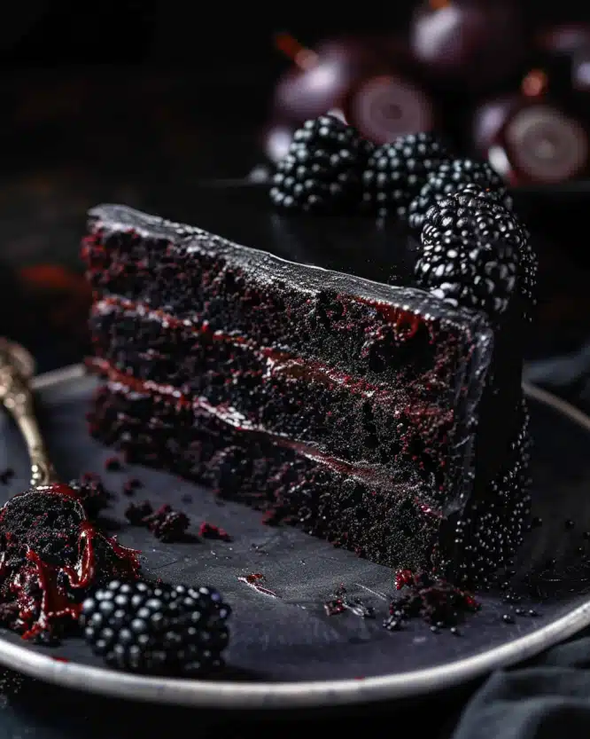 Black Velvet Halloween Cake