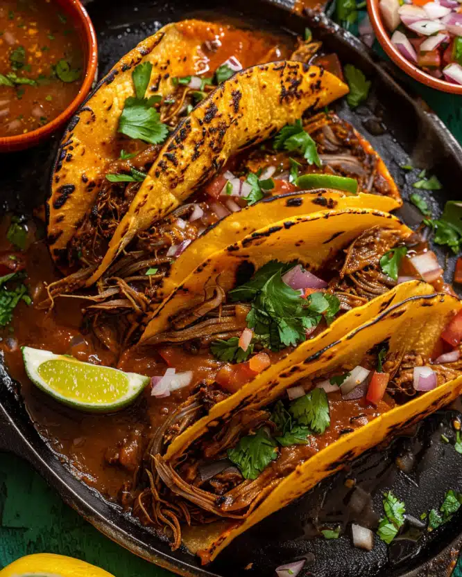 Juicy Birria Tacos with Consomé