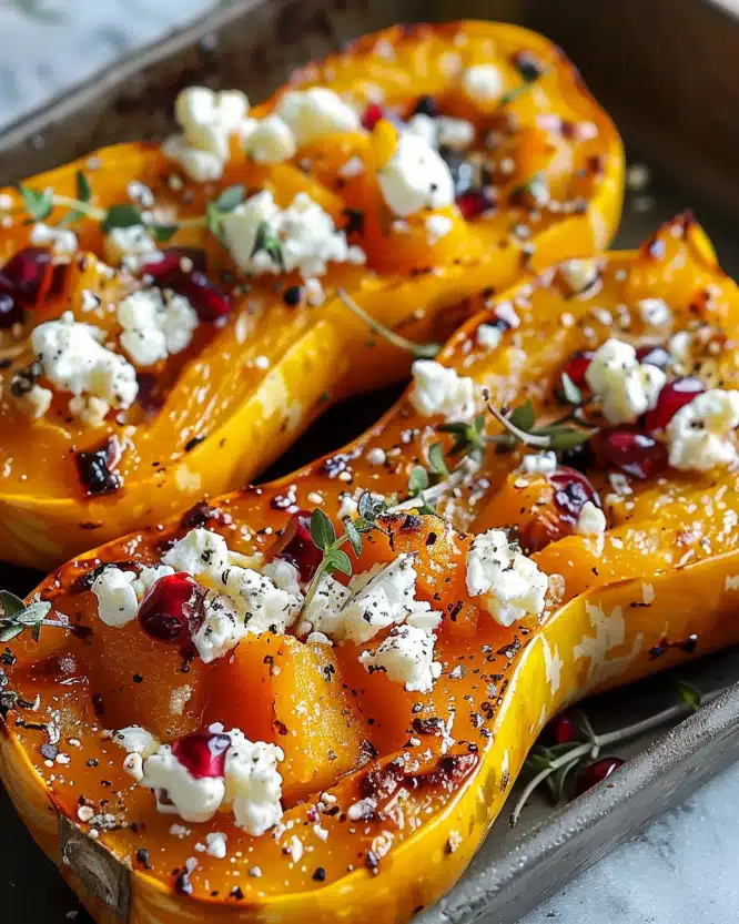 Roasted Butternut Squash with Goat Cheese