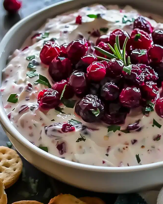 Holiday Cranberry Jalapeño Cream Cheese Dip