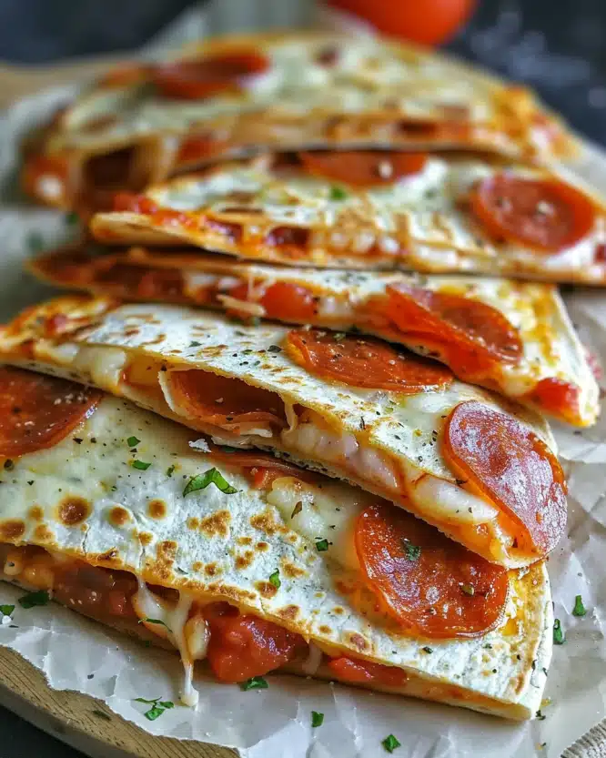 Pepperoni Pizza Quesadillas