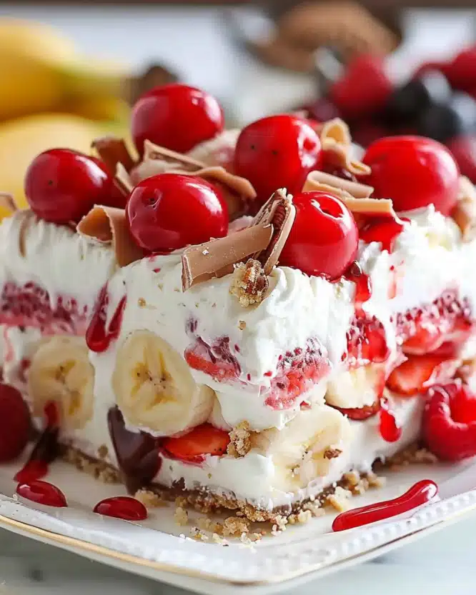 No-Bake Banana Split Cake