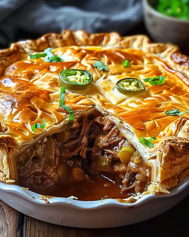 Zesty Jalapeño & Cheese Beef Pie with Leftover Brisket