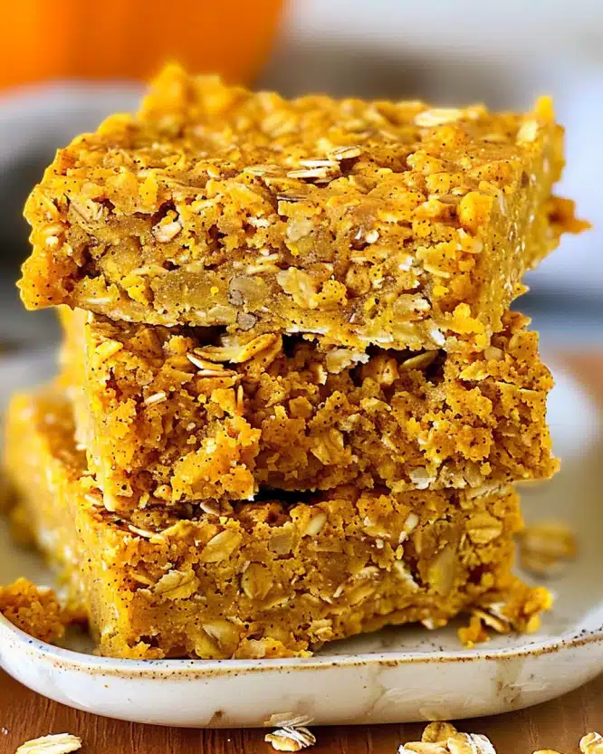 Maple Pumpkin Oatmeal Breakfast Bars