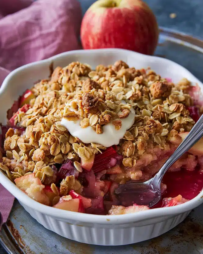 Delicious Rhubarb Apple Crisp