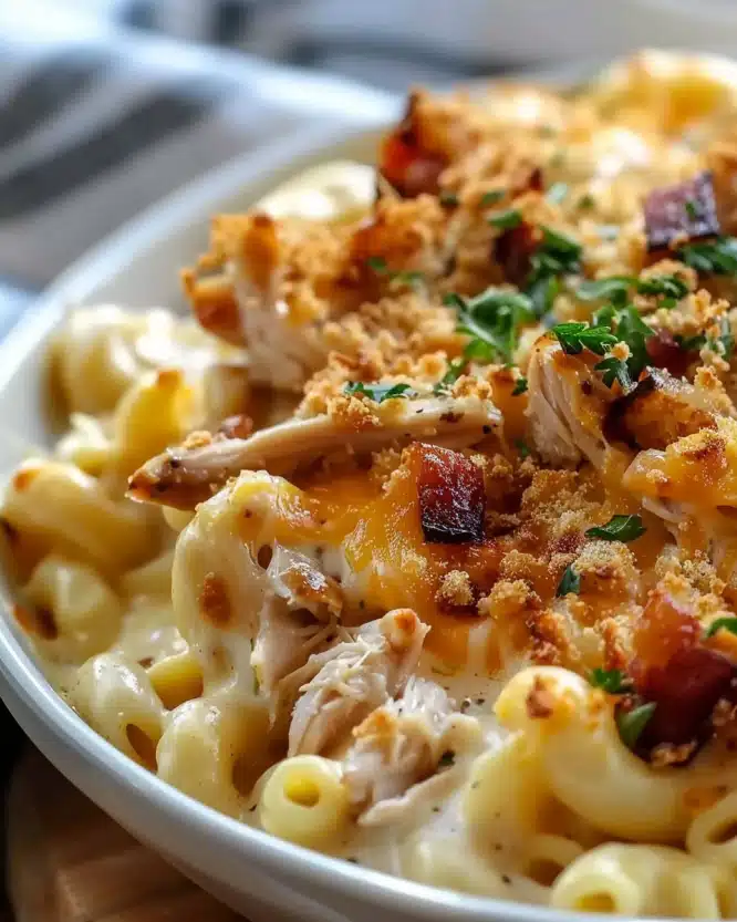 Shredded BBQ Chicken Mac & Cheese
