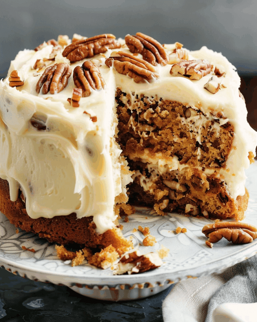 Pineapple Pecan Cake with Cream Cheese Frosting