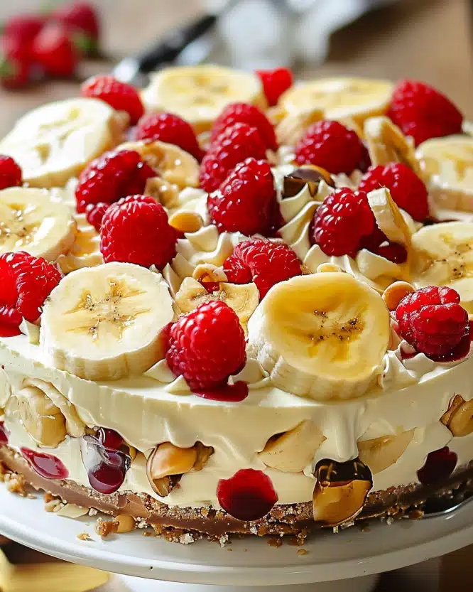 Chilled Banana Split Cheesecake