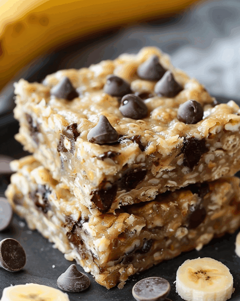 Chocolate Chip Banana Cottage Cheese Breakfast Bars