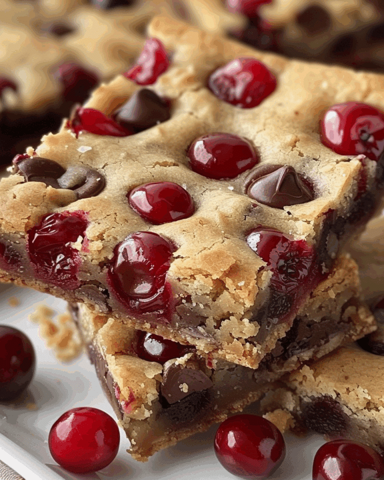 Maraschino Cherry Chocolate Chip Cookie Bars