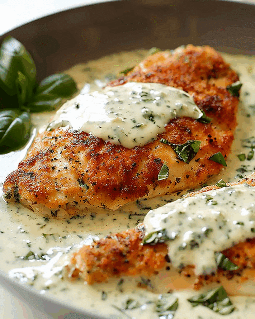 Chicken in Basil Cream Sauce