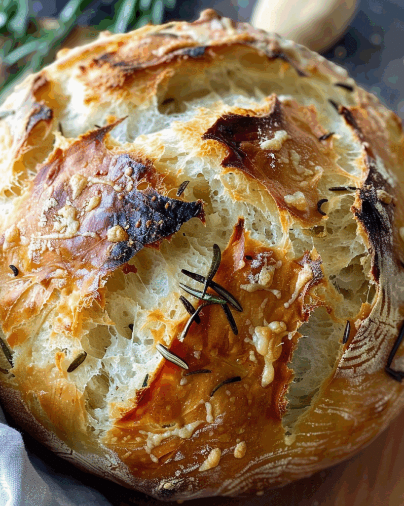 No‑Knead Rosemary Parmesan Artisan Bread