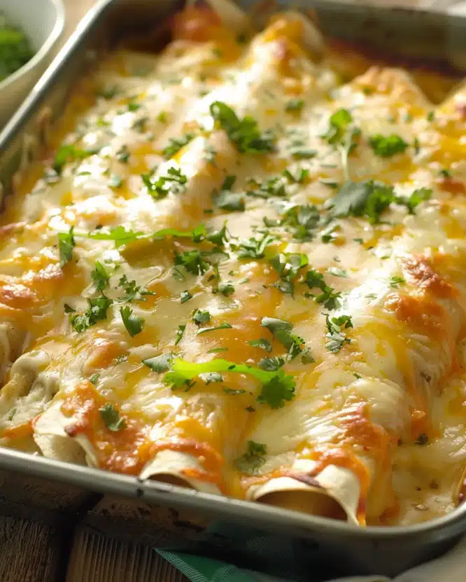 Green Chile, Chicken and Cheese Enchiladas