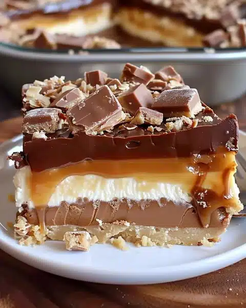 Homemade No-Bake Twix Cheesecake