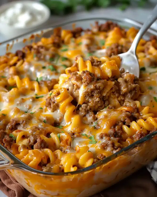 Cheesy Hamburger Casserole Bake