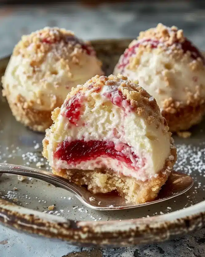 Twice‑Baked Rhubarb Cheesecake Bombs