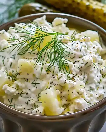 Healthy Dill Pickle Cottage Cheese Ranch