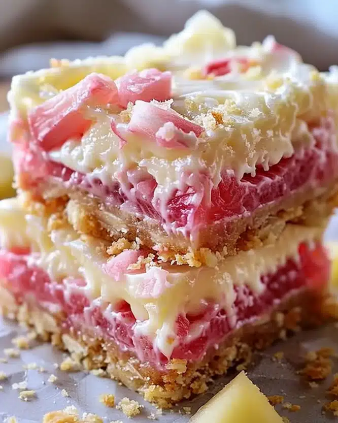 No‑Bake Rhubarb and Lemon Velvet Bars