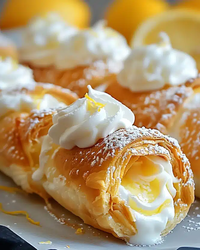 Zesty Lemon-Cream Cannolis with Meringue