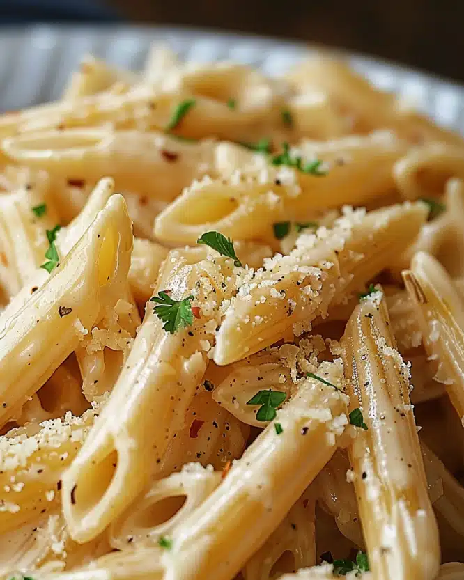 Creamy Garlic Penne Pasta
