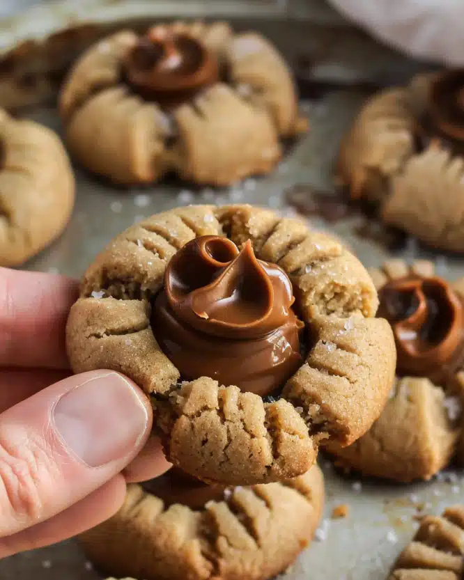 Bear Paw Peanut Butter Blossom Cookies