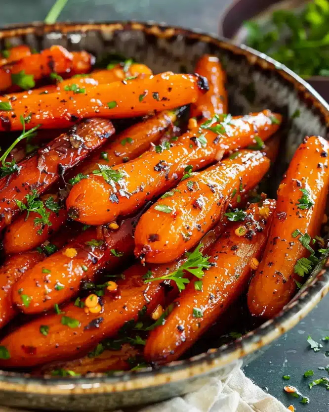 Honey Garlic Roasted Carrots